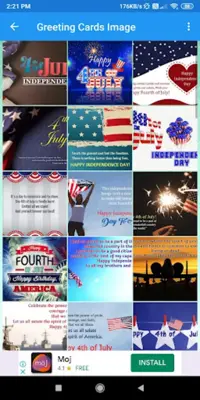 Happy 4th JulyGreeting, Photo Frames, GIF,Quotes android App screenshot 1