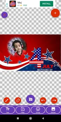 Happy 4th JulyGreeting, Photo Frames, GIF,Quotes android App screenshot 4