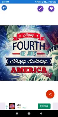 Happy 4th JulyGreeting, Photo Frames, GIF,Quotes android App screenshot 6